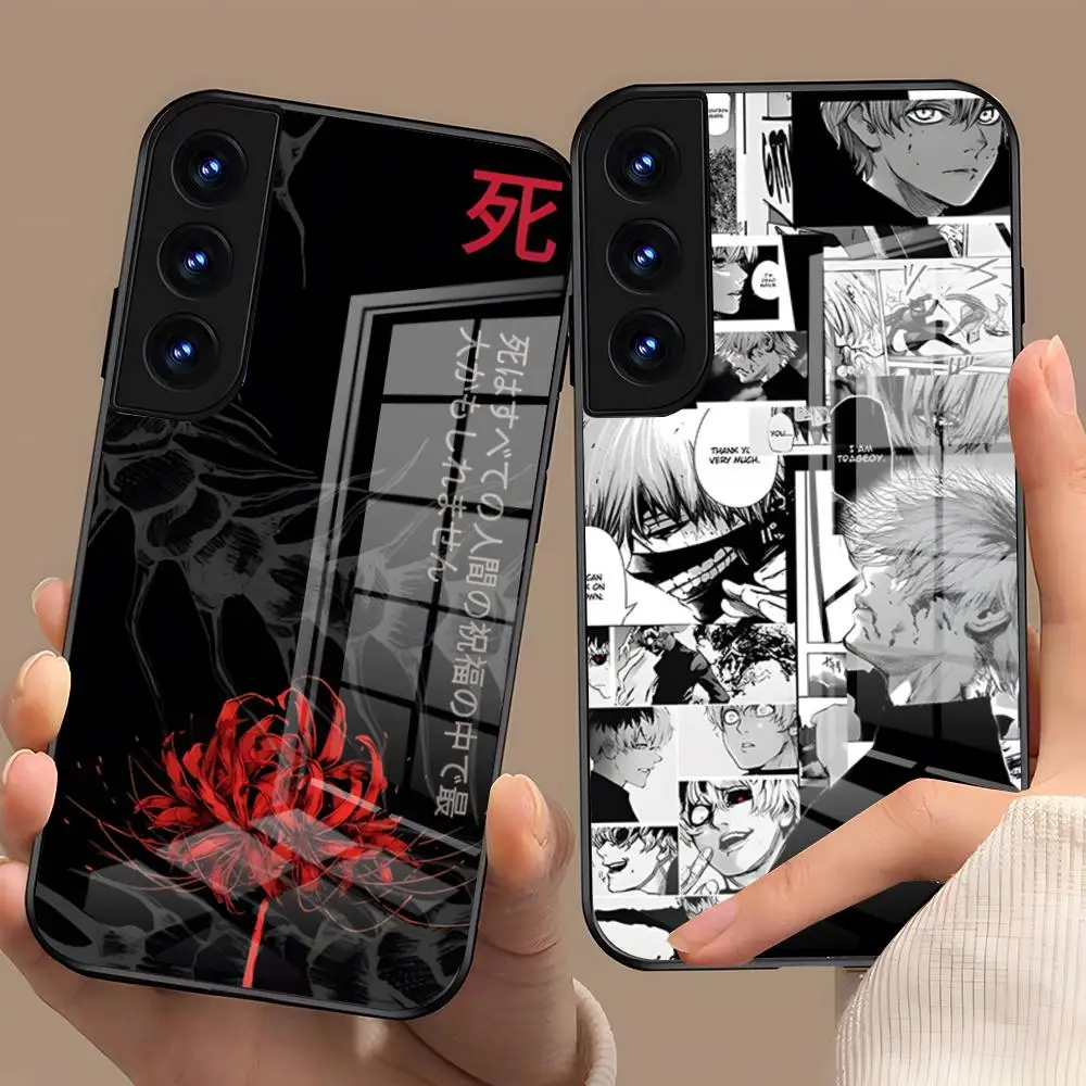 T-Tokyo Anime Ghoul Phone Case For Samsung A25 A13 A33 5G A54 A36 A35 A56 A52 A14 Shockproof Glass Cover
