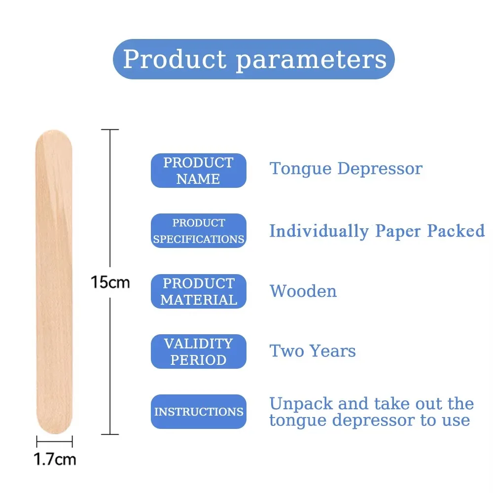 300/100/5pcs Tattoo Waxing Stick Wooden Hair Removal Sticks Individually Wrapped Tongue Depressor Tattoo Applicator Beauty Tool