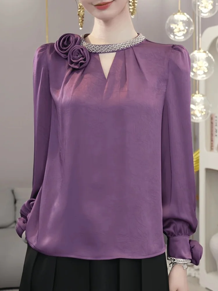 Damska jesienna sukienka z dekoltem w serek, ażurowa, długa, wyszczuplająca, w stylu koreańskim, luźna, idealna do pracy i na co dzień.