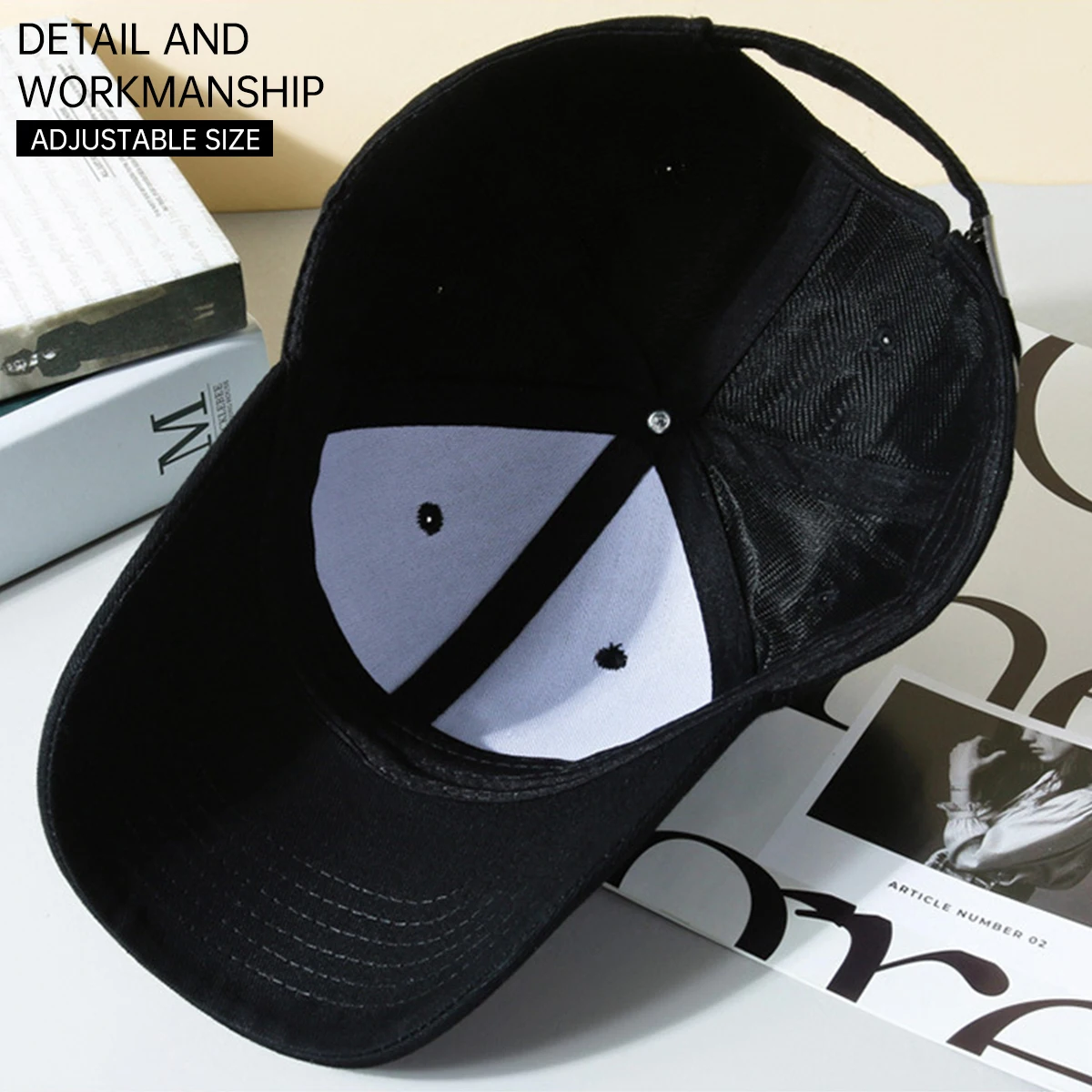Wide-Brimmed Hard-Top Baseball Cap for Women, Suitable for Large Heads, Makes the Face Look Smaller, Deepened Version for Big Faces
