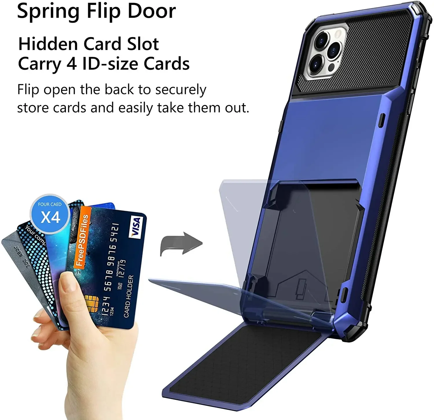 For iPhone 14 13 Pro Max 13 Mini 13 Pro 2022 Card Slots Wallet Case Cover Slide Armor Wallet Card Slots Holder for iPhone 13 image 6
