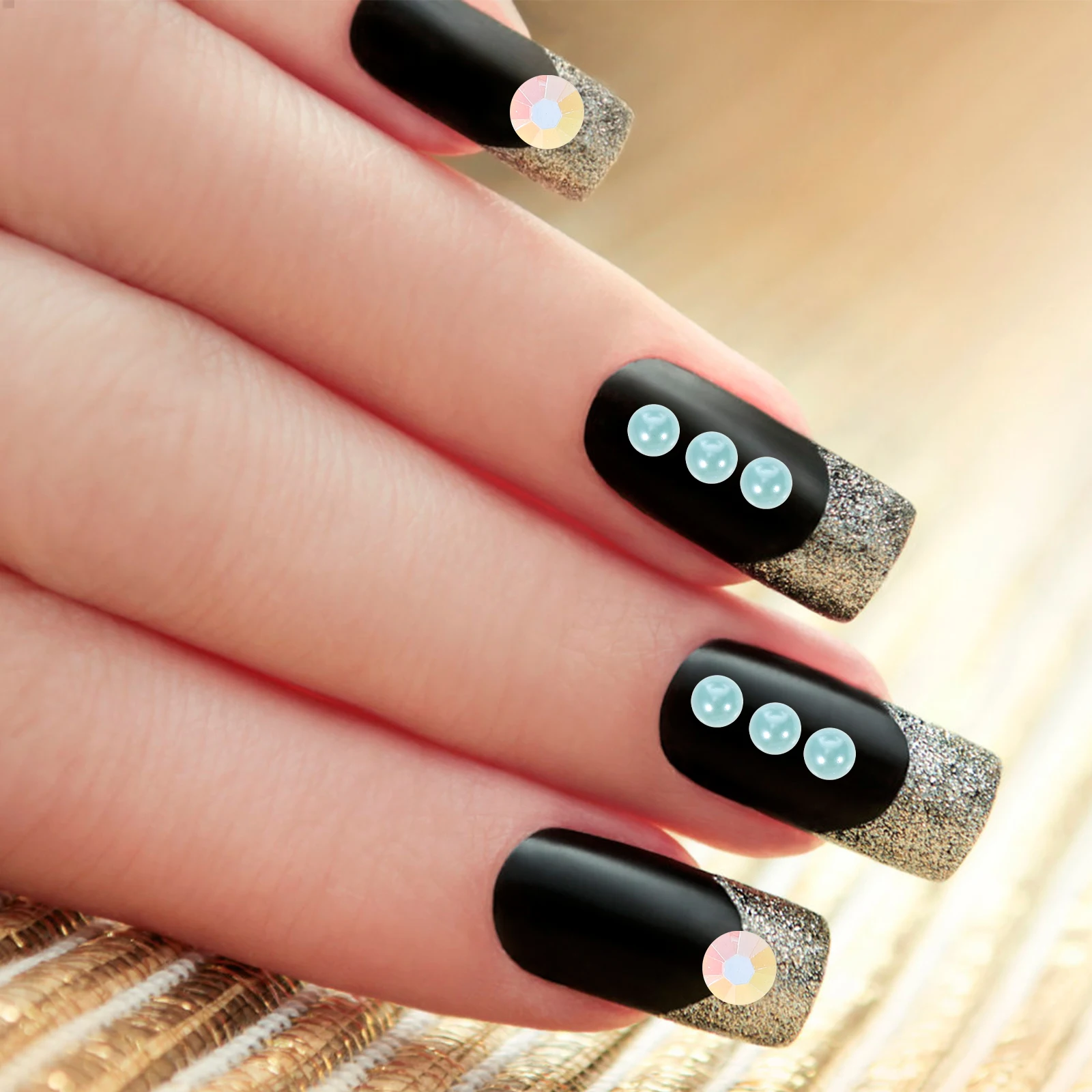 

1 Bag Imitation Pearl Resin Flatback Nail Art Decor Manicure Supplies Diy Charms Wear-Resistant Adornment Household Professional
