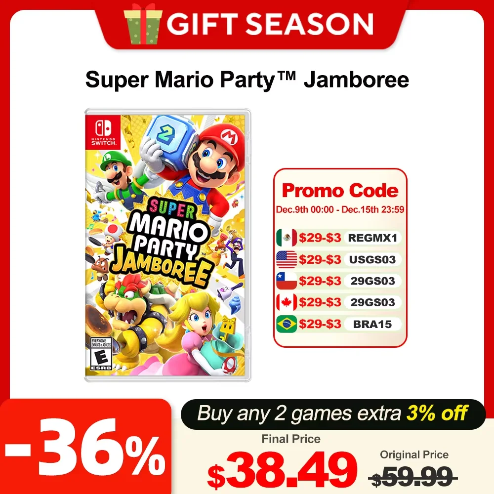 Super Mario Party Jamboree Nintendo Switch Game 100% New Physical Game Card Party Genre Board Game for Nintendo Switch OLED