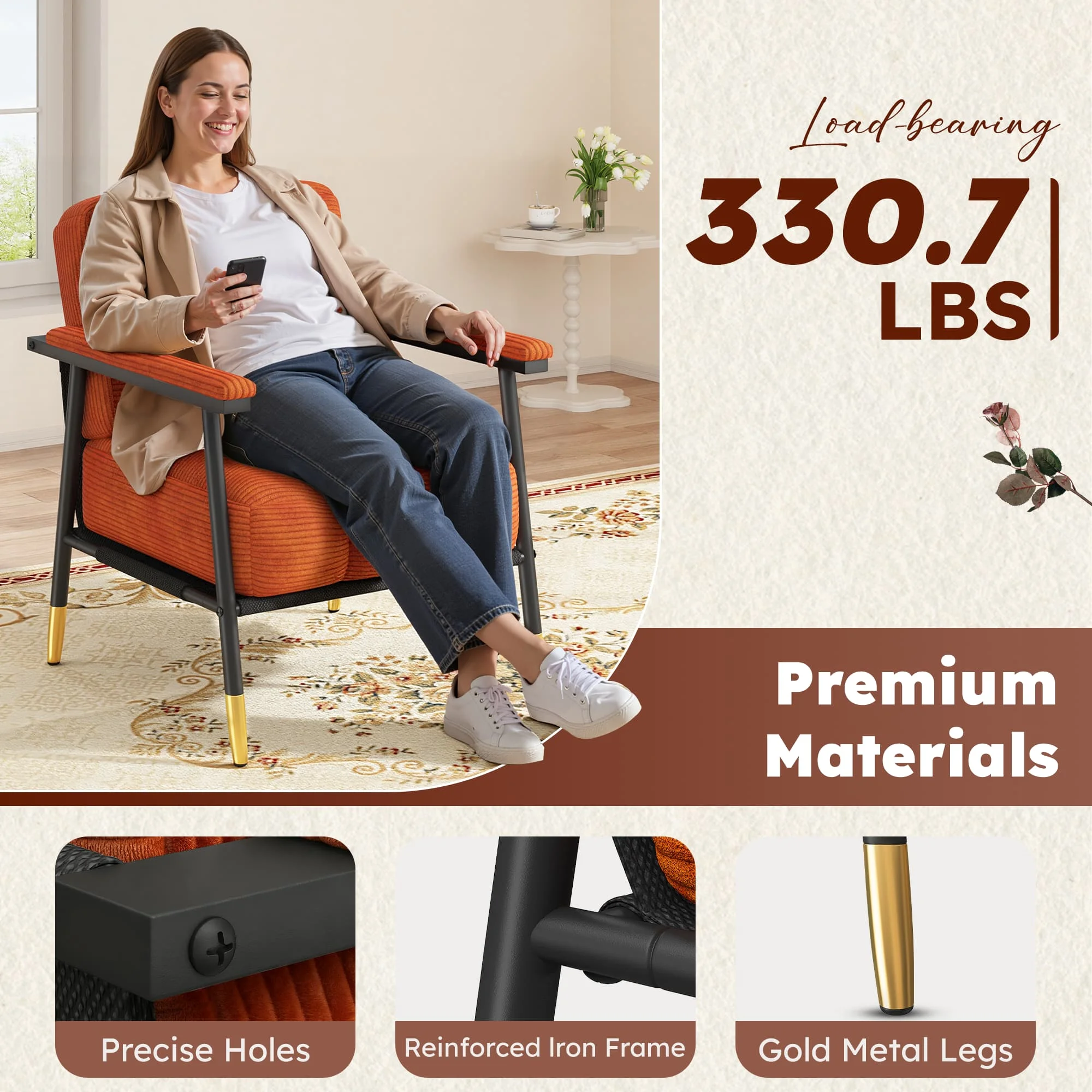 Modern Upholstered Accent Chair 8