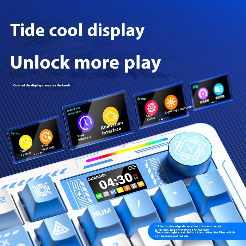 ALUA Lingbao K98PRO لوحة المفاتيح الميكانيكية ثلاثة أوضاع سماعة لاسلكية تعمل بالبلوتوث الرياضة الإلكترونية مكتب لعبة كمبيوتر مكتبي لوحة مفاتيح مخصصة