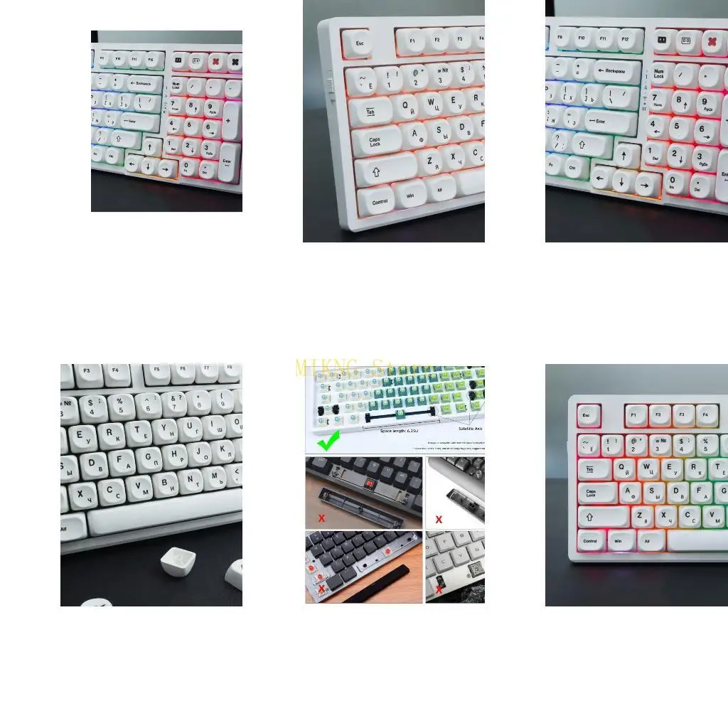 PBT Double Shot Keycaps 129Keys Russian English Layout Durability And Smooth Typing Experience Best Sale
