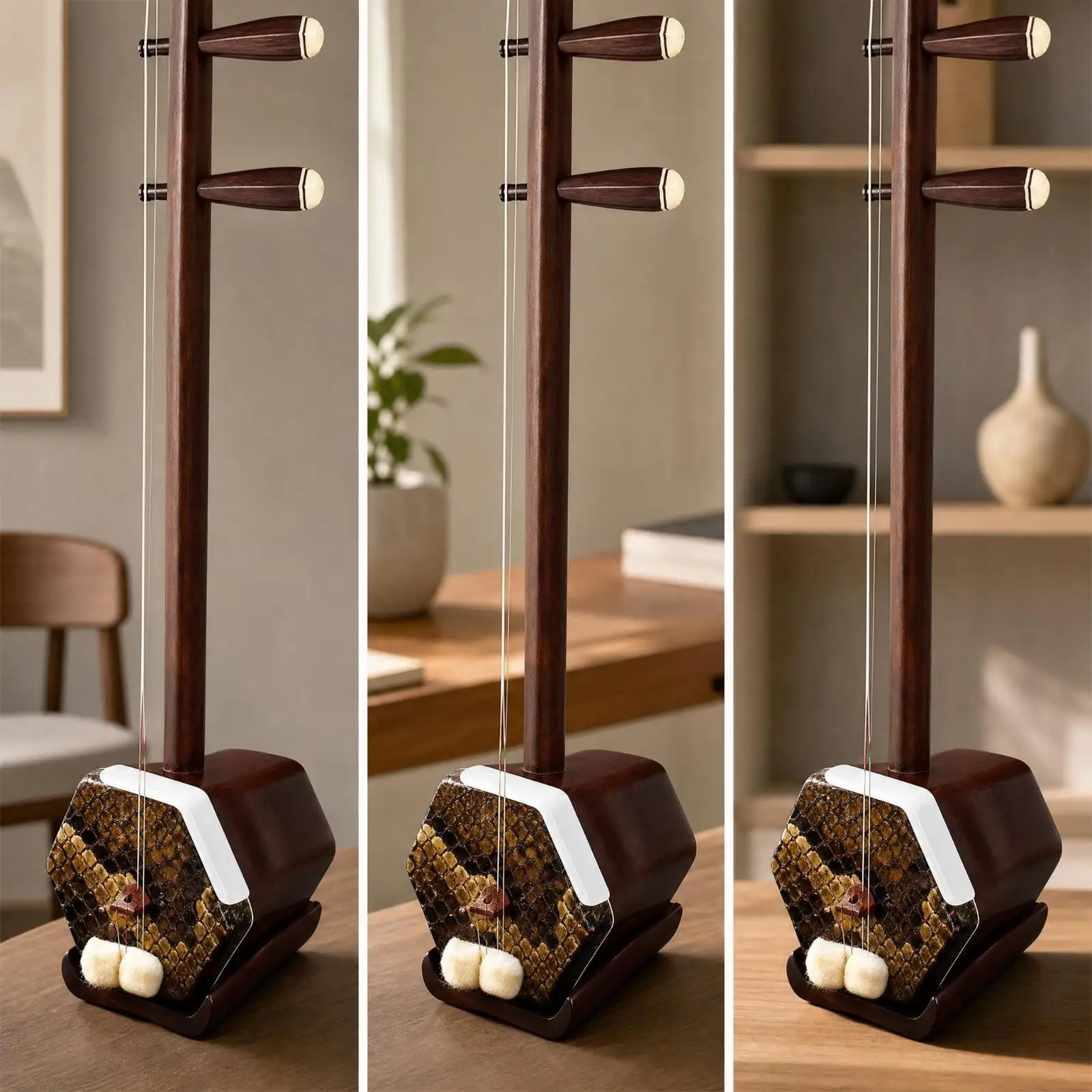 Erhu Corner Protector Set of 6 Brown L Shaped Bumper for Instrument Corners Scratch Protection Music Gear