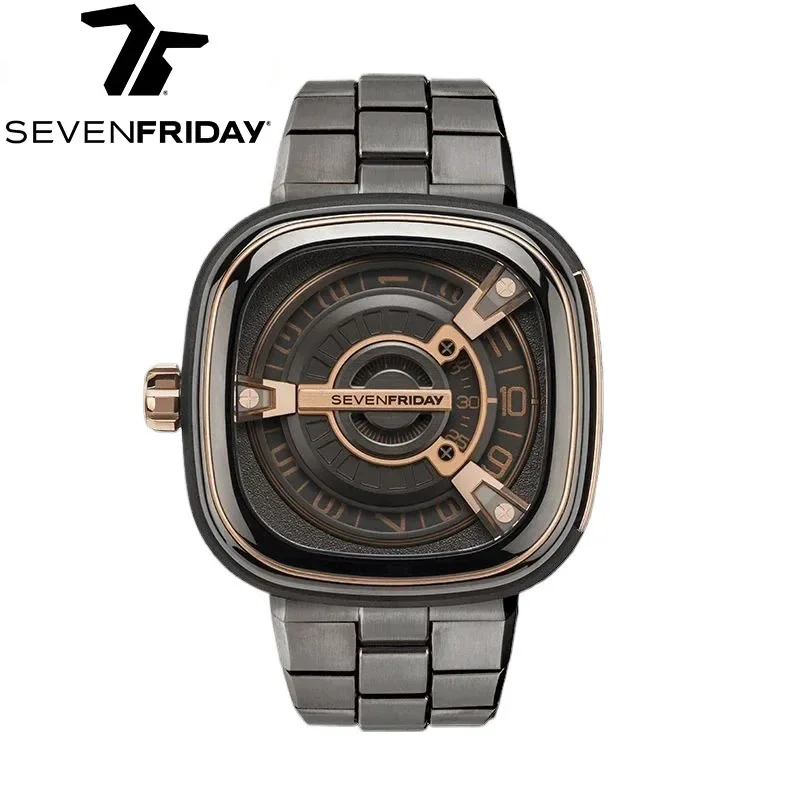 SEVENFRIDAY Watch M Series Automatic Mechanical Watch Fashionable Large Dial Men\'s Watch M2/02M Steel Belt Model sevenfriday