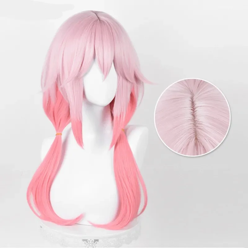 Anime Guilty Crown Peruca Cosplay, Yuzuriha Inori, Resistente ao calor, Cabelo sintético, Gradação Rosa, Acessórios de festa de Halloween, Adereços