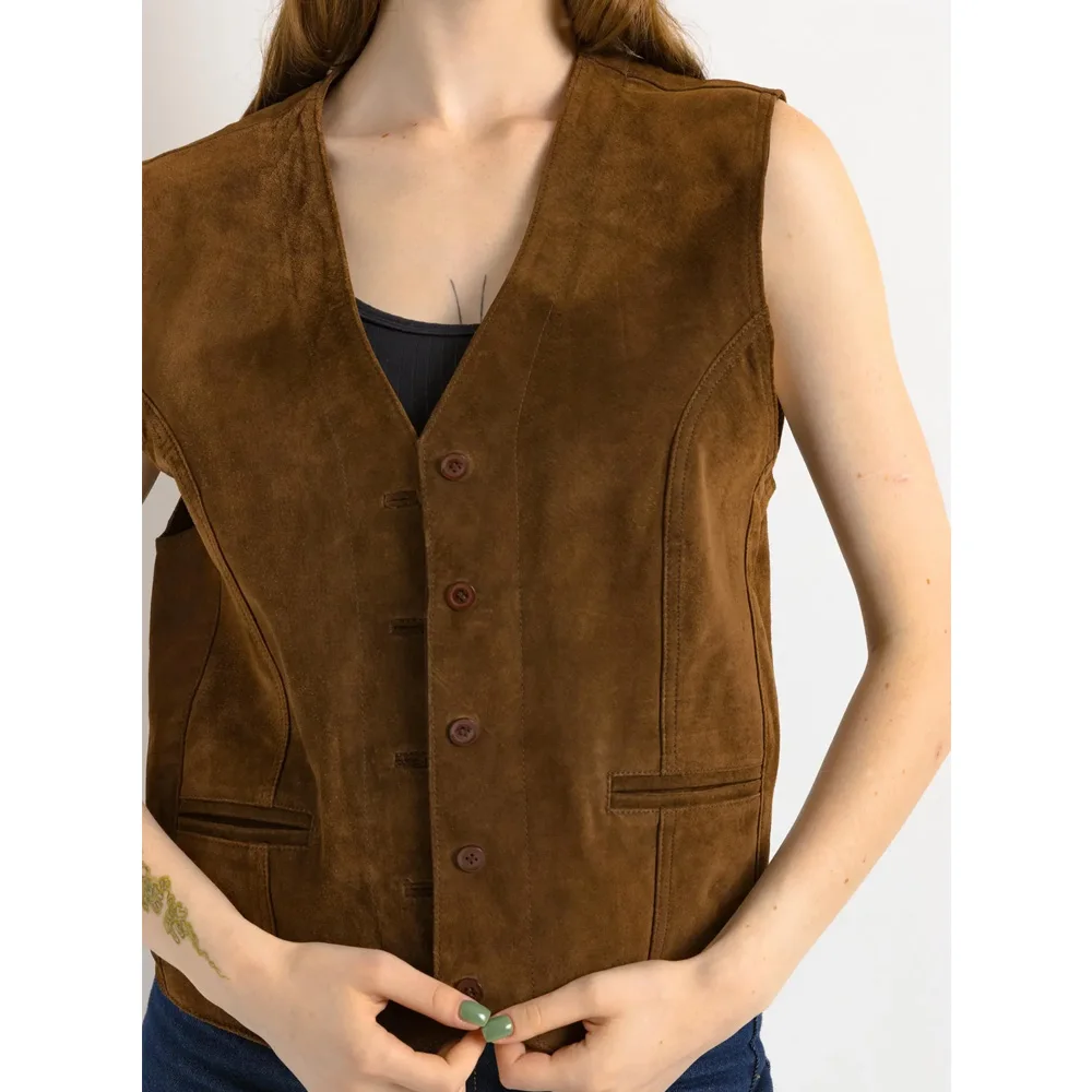 Women's Sleeveless Vests Women's Suede Vest Casual New in Coats & Jackets Elegant Woman Coat Autumn New Products Mantel Lady Top