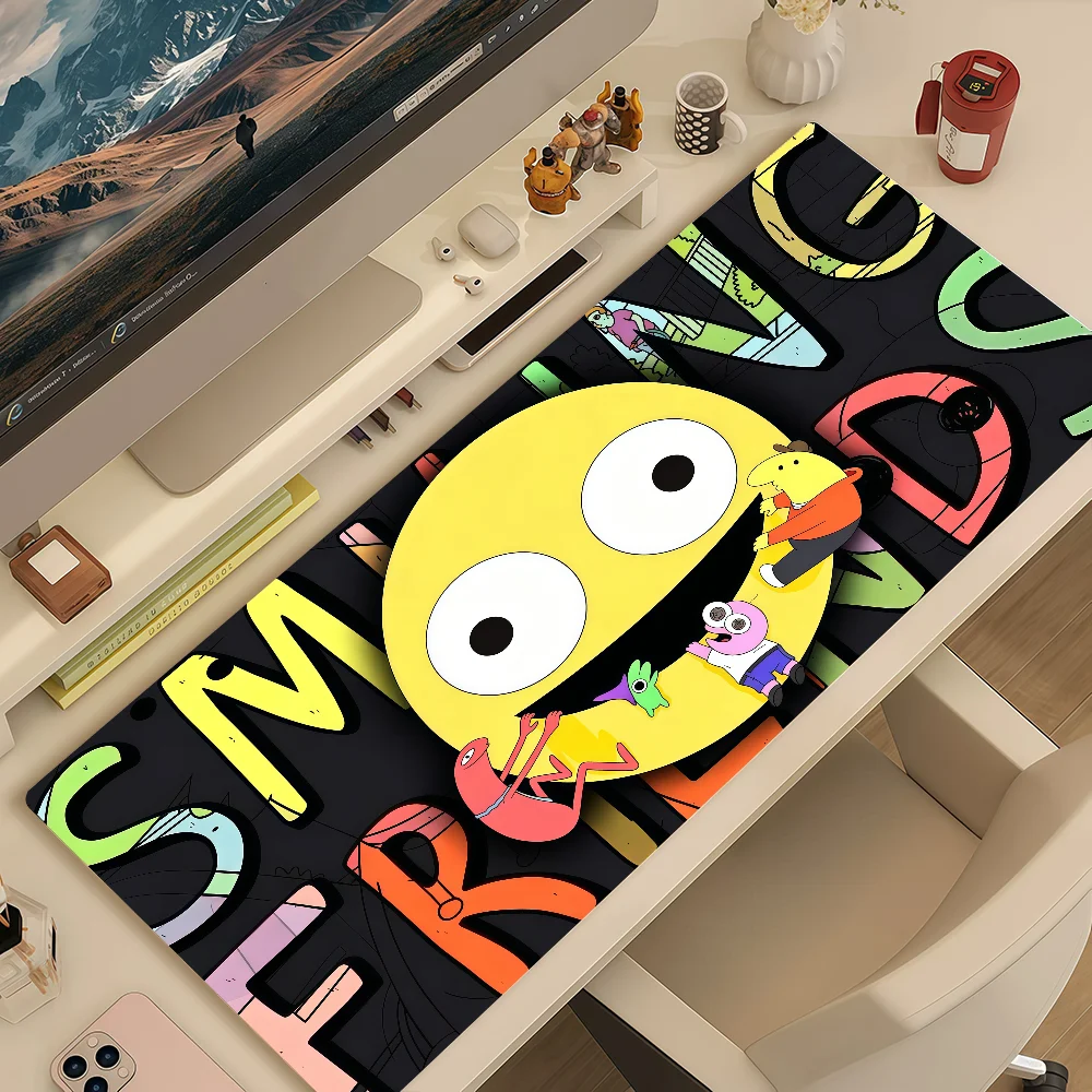 Mouse Pad MousePad Non-slip Lockedge Office Student Funny Gaming Thickened Large S-Smiling Cartoon Friends Writing Pad Cushion
