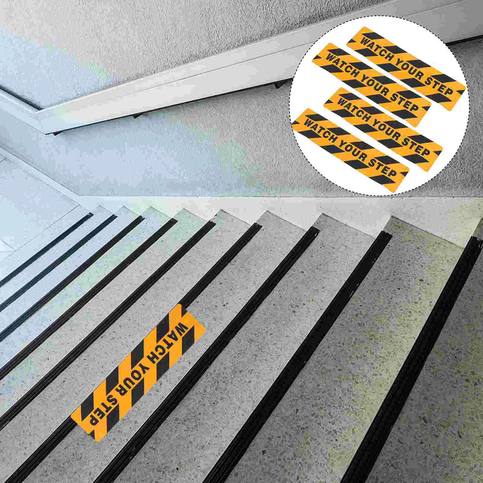 2 Pcs Label Stickers Warning Floor Adhesive Non-slip Tape for Outdoor Steps The Sign 60x15cm Anti Skid Watch Your Wet