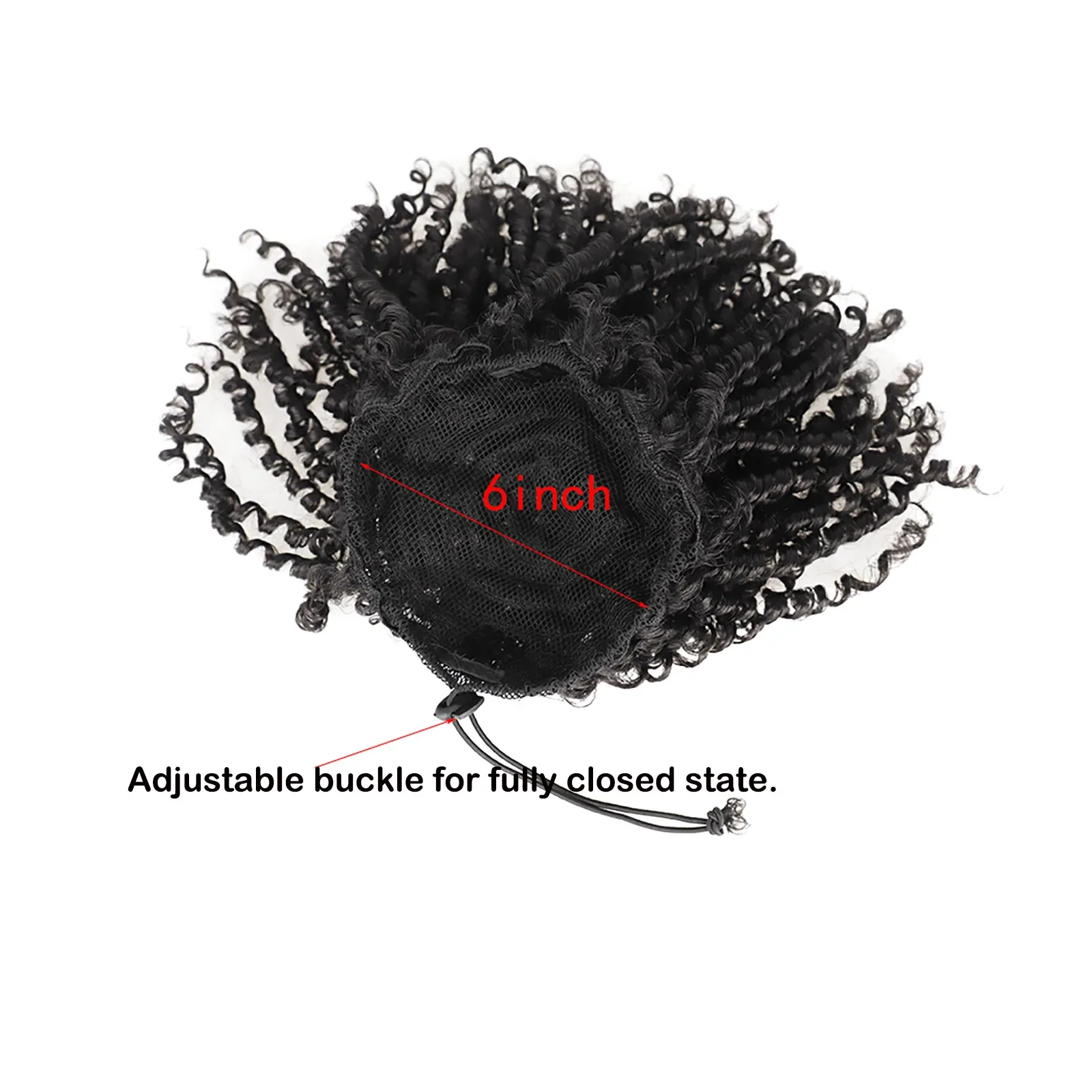 8 Inch Short Ponytail Extension Drawstring Spiral Kinky Curly Synthetic Afro Spring Coil Ponytails Hair 60g Black For Women