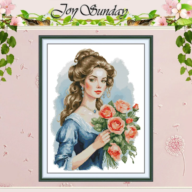 

Набор для вышивания крестиком с узорами «Красота и цветы», DIY, 11CT, 14CT, 16CT, HD, с нанесенным рисунком, DMC, набор для вышивания, рукоделие