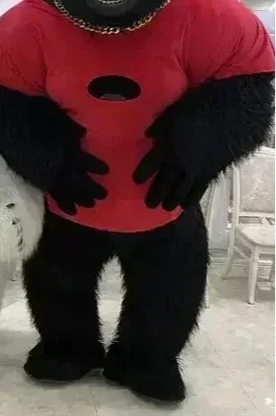 Real Life Inflatable Gorilla Costume Full Mascot Suit Giant Adult Fur Gorilla Cosplay Fancy Dress for Events Party No Battery