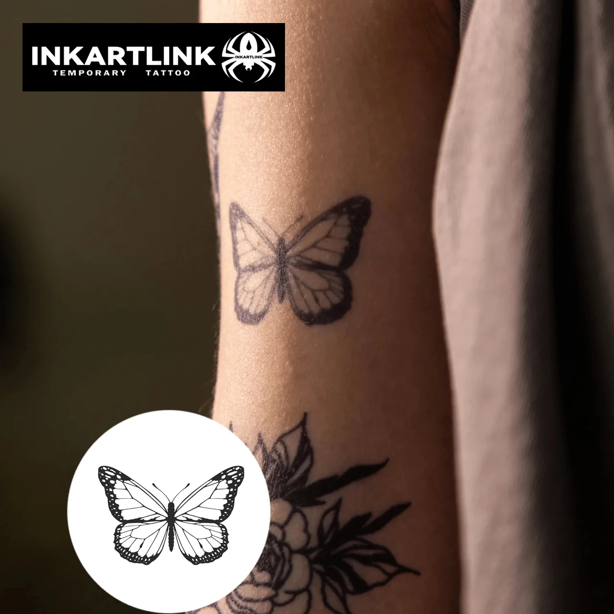 BUutterfly  Temporary Tattoo,Lasts To 15 Days New Technology Magic Waterproof Semi Permanent Sticker.