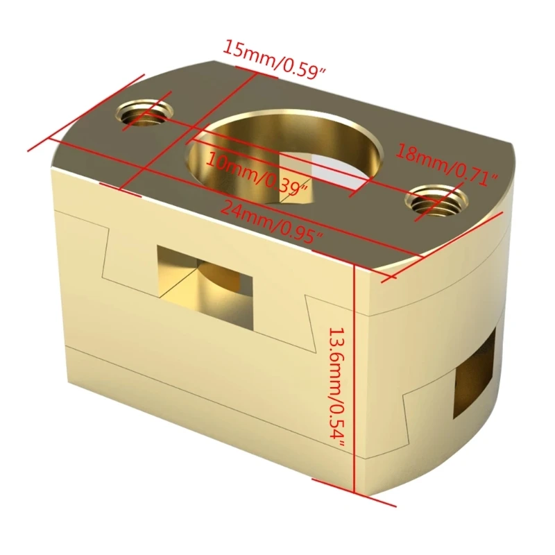 Square Brass Coupling for 3D Printer Ender3 T8 Z-axis Screw Hotbed Couplings