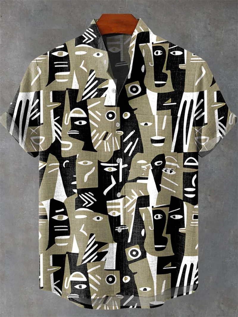 

Мужская рубашка с коротким рукавом с 3D цветочным принтом, повседневная уличная рубашка из полинезийского флиса с короткими рукавами, летняя