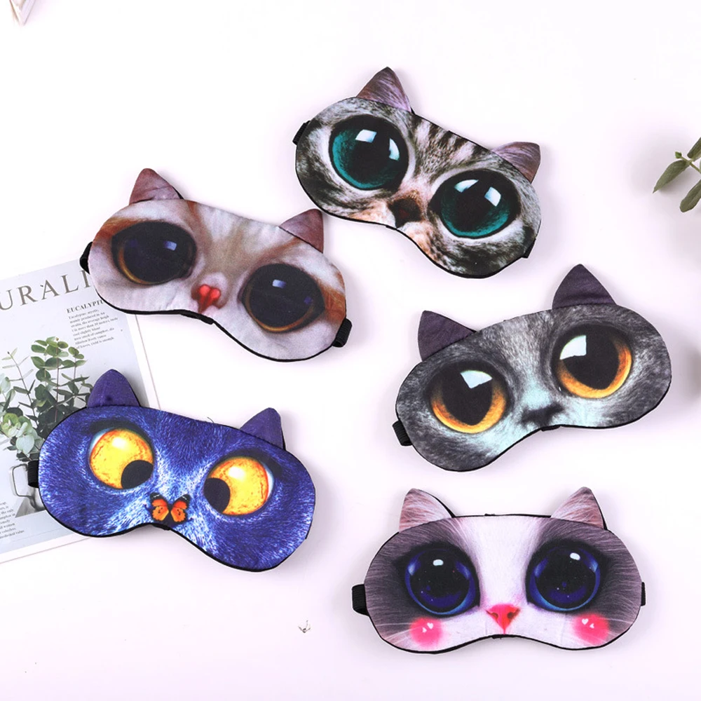 Cute 3d Dog Cat Sleep Eye Masks Cosplay Cartoon Animals Eye Covers for Travel Naps Night Mask Comfortable Lightproof Eye Patches