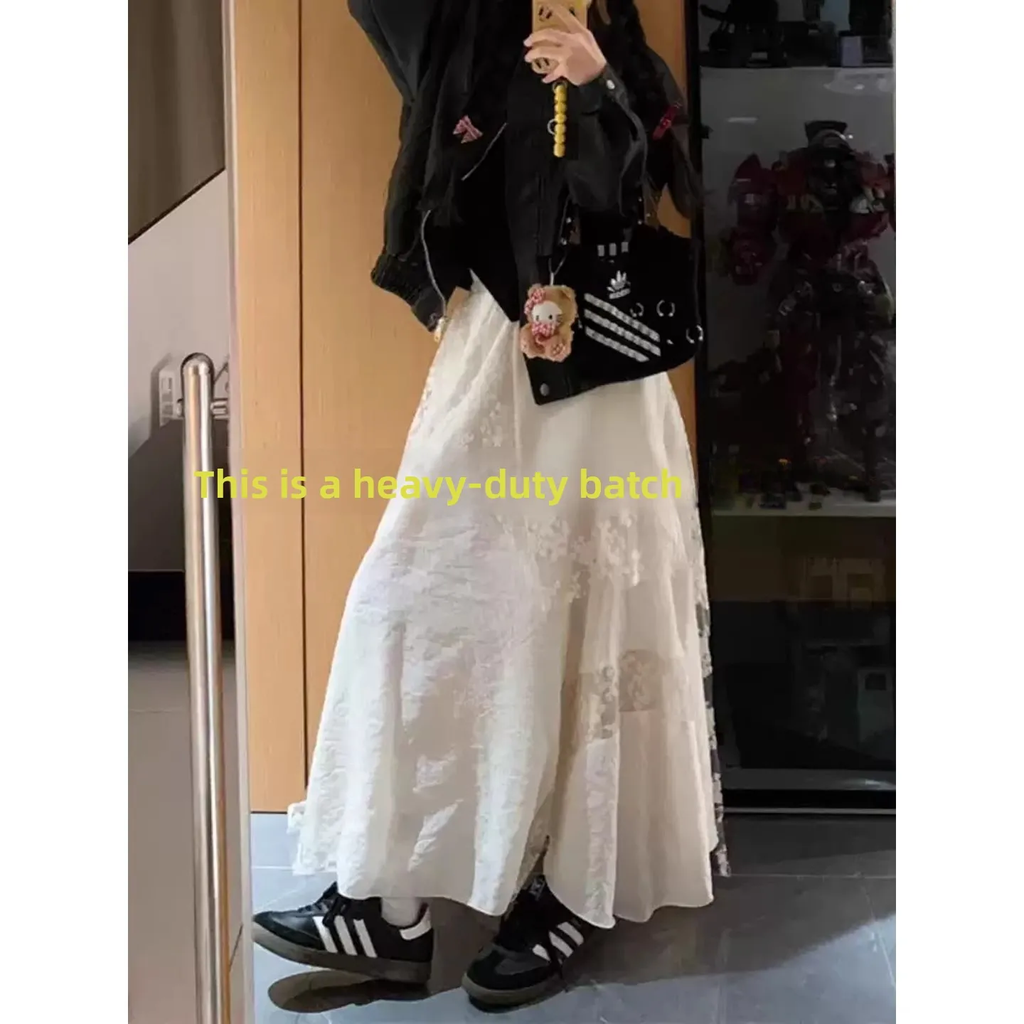 

Белая асимметричная юбка с кружевной отделкой, женская, на раннюю весну, с высокой талией, облегающая, многоярусная, маленького размера, А-силуэт, длинная