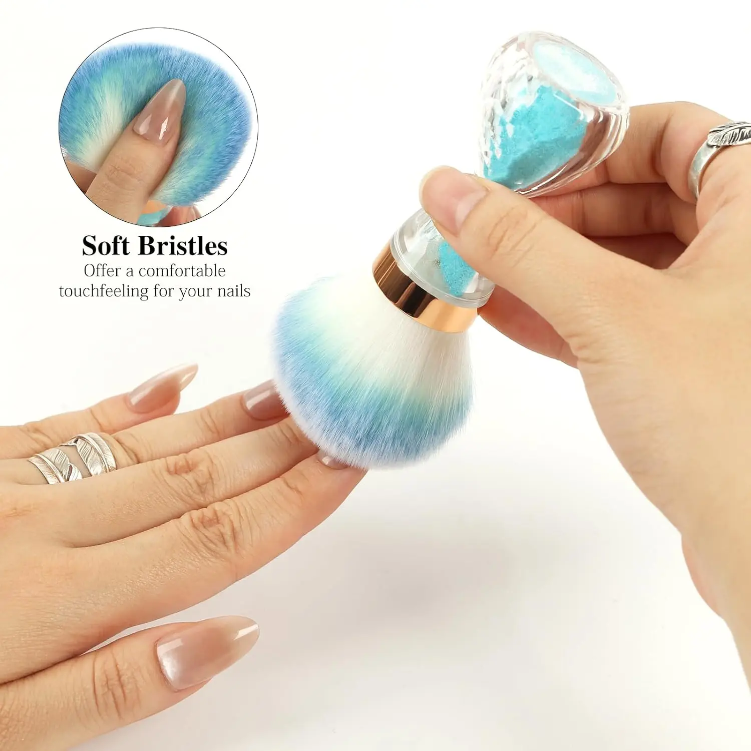 Soft Nail Dust Brush for Acrylic Nails Manicure Brush Clean Up Tools for Home Use or Salon Nail Art Brush