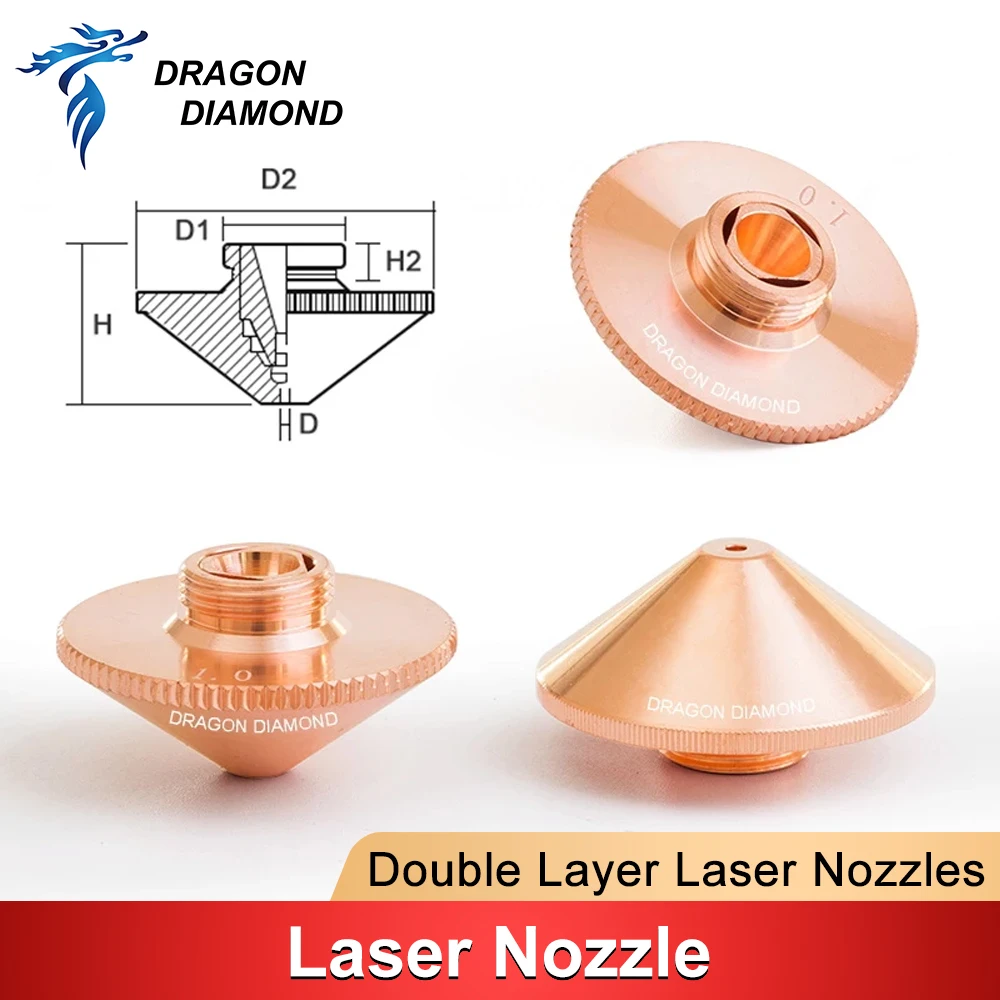 Laser Cutting Nozzle Single Double Layer Dia.32mm For Precitec WSX Raytools CNC Fiber Laser Head Nozzle Cutting Welding Machine