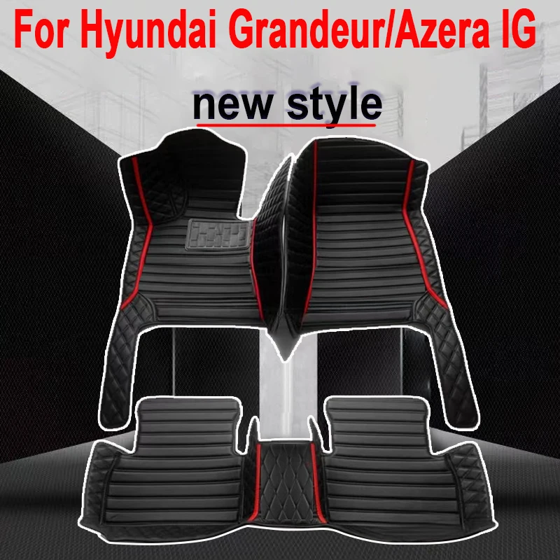 Car Mats For Hyundai Grandeur Azera IG 2019~2022 Anti-dirt Pad Carpets Leather Floor Mat Rugs Pad Interior Parts Car Accessories