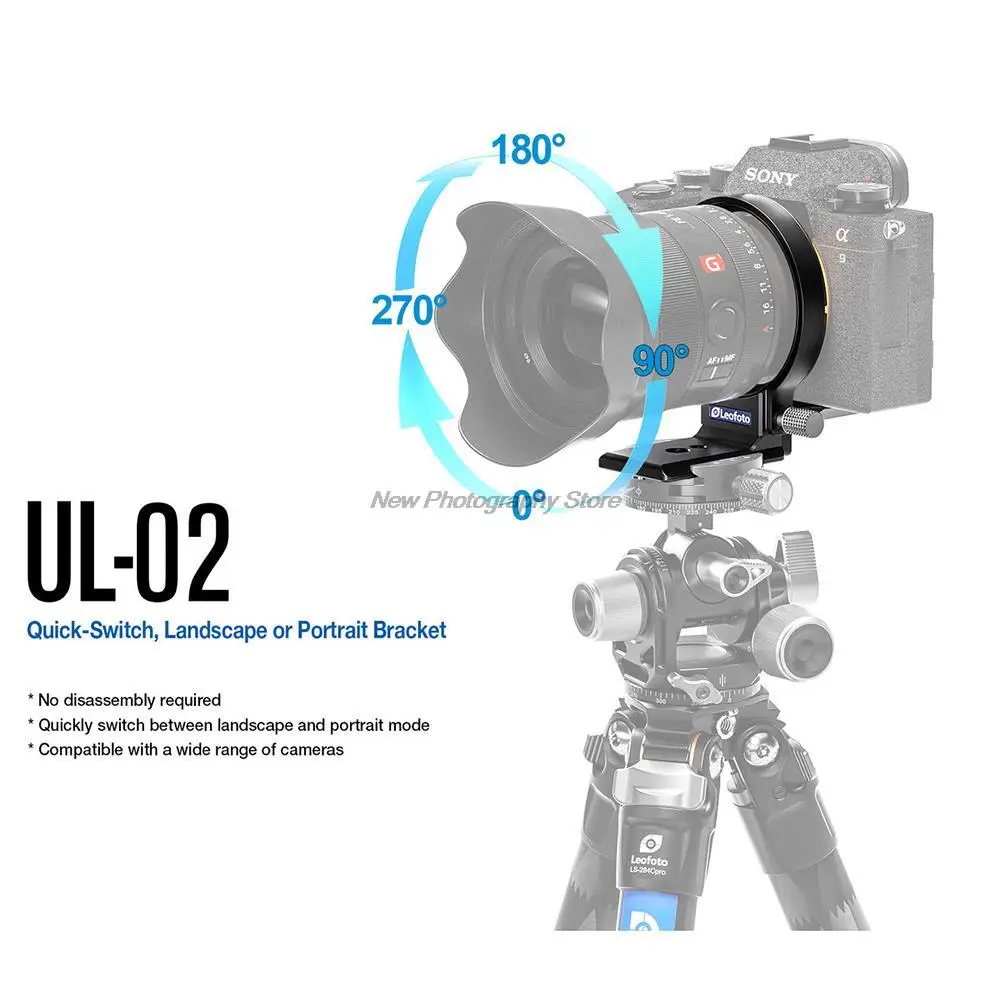 

Leofoto UL-02/03 Series Rotating Bracket Horizontal Vertical Bracket Quick Release for FUJI XT4,Nikon D600,Canon 6D,Sony NEX7