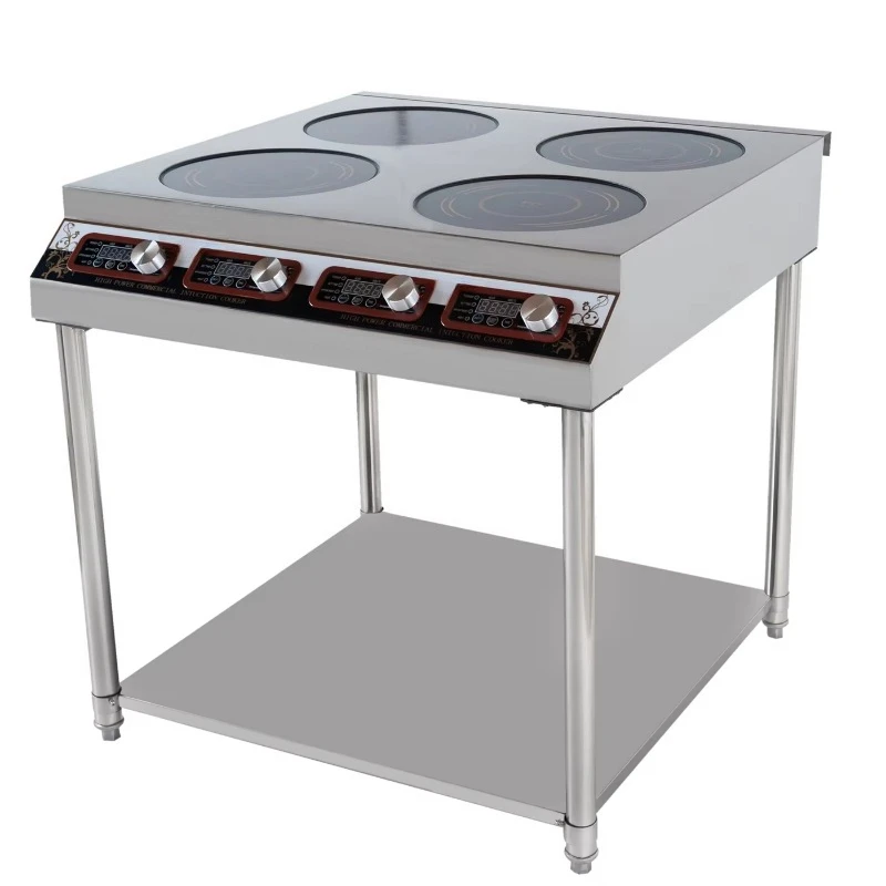 Induction cooker 3.5kw 3500w stainless steel material 4 burners 4 digital LED display screens, water-cooled row, temperature