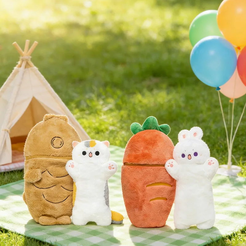 Kawaii Cat Rabbit Plush Toys Exquisite Soft Skin-friendly Tabletop Animal Dolls Funny Decoration Birthday Present For Boys Girls