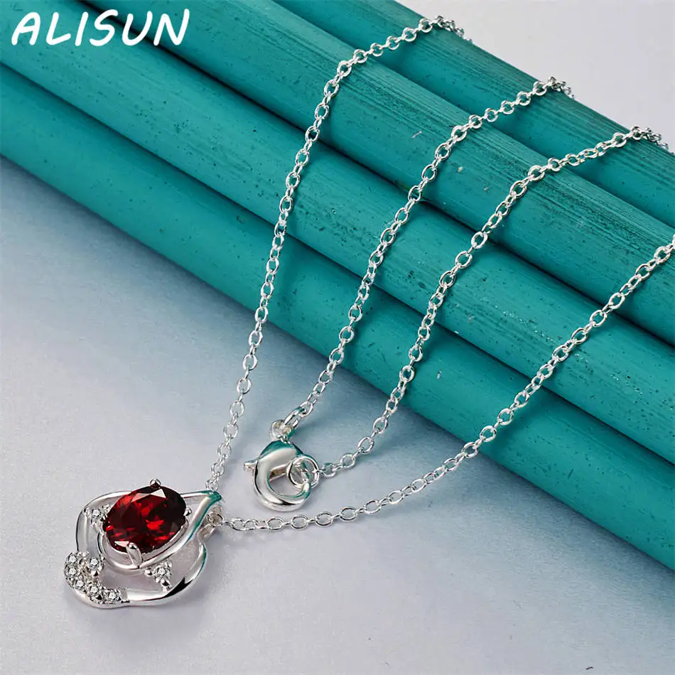 ALISUN 40-75cm 925 Sterling Silver Design Pendant Necklace For Women Men Creativity Gifts Street All-match Party And Daily Wear