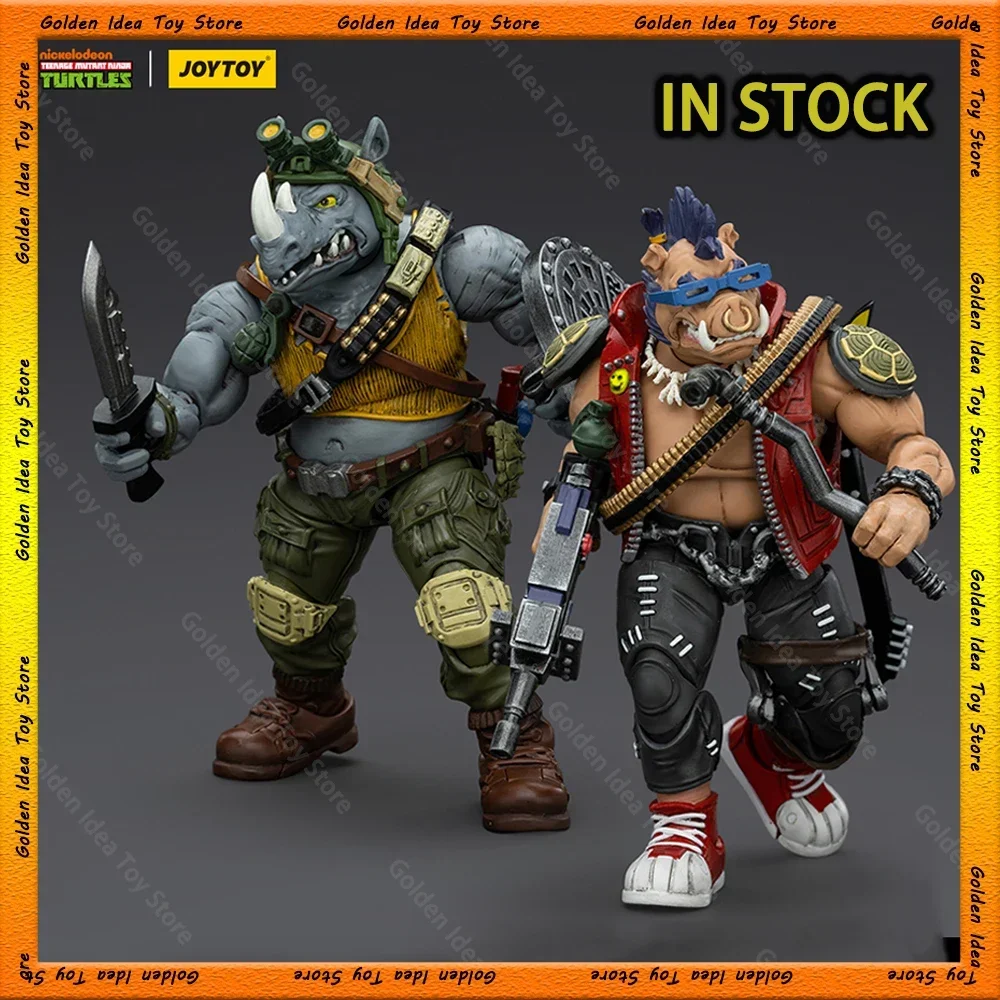 Original Joy Toy Teenage Mutant Ninja Turtles Action Figure TMNT Beebop Rocksteady Anime Figure Ninja Turtles model toy Gift