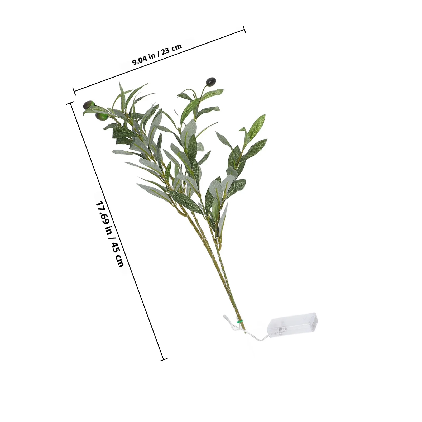 محاكاة أوراق الزيتون مصباح فروع الزيتون الاصطناعي مع أضواء Led فرع شجرة فو للمزهرية سيقان خضراء مضاءة واقعية