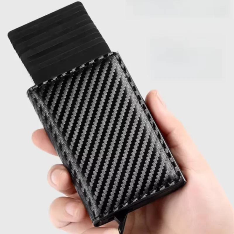 Sleek Pop-up Card Wallet for Men & Women - Secure Anti-theft Swipe Card Clip & Simple Money Holder