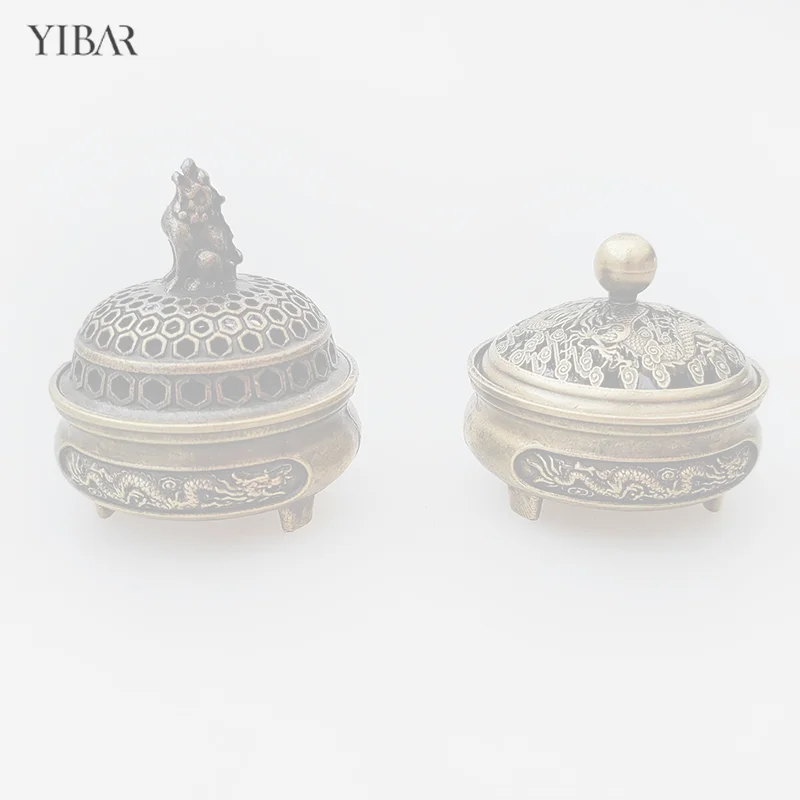 Lotus Flower Incense Burner Buddhism Buddha Holder Brass Mini Sandalwood Censer Incense Metal Craft Home Decoration