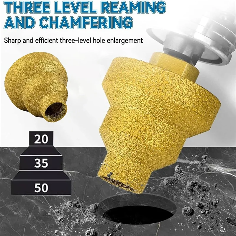 

AS59 -2Pcs Diamond Cone Hole Opener Drill Bits, 20Mm 35Mm 50Mm, Ideal For Marble And Stone Cutting