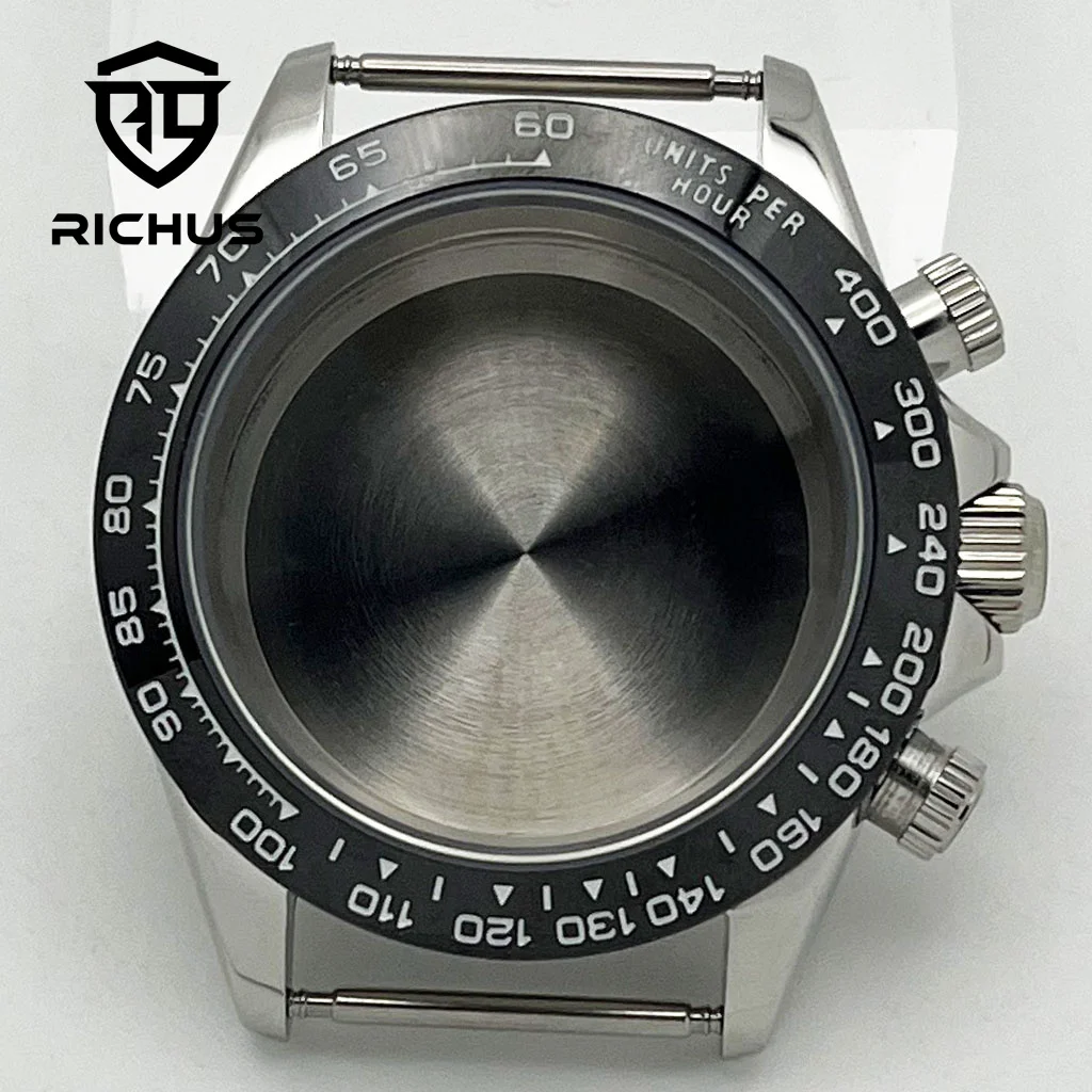

RICHUS VK63 Watch Case 39mm Silver Rose gold Gold Watch Case Mineral Glass With Strap Fit VK63 Quartz Movement