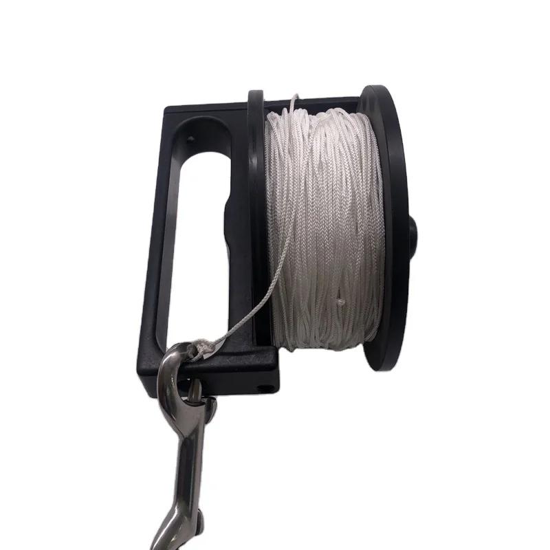 

60m/120m 200ft/400ft Plastic Finger Spool Line Reel with Handle for Underwater Technical Diving