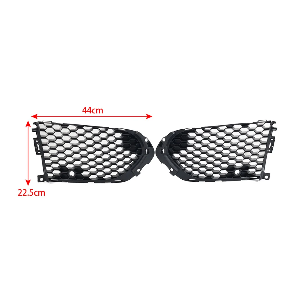 Car Opened Mesh Front Bumper Fog Light Lamp Grill Grille With PDC For Jaguar F-Pace 2016 2017 2018 2019 2020 Matte Black