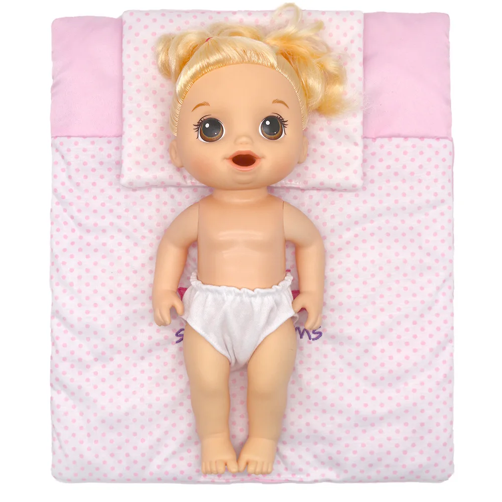 New Bed Sheet and Pillow Set For 12-14 Inch Baby Alive Doll, 30-35cm Girl Doll Clothes and Accessories