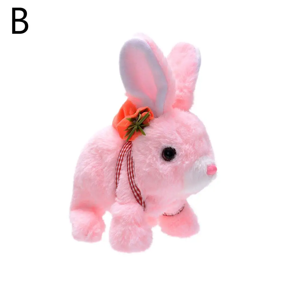 Juguete de conejo para golpear, orejas de movimiento para caminar, interruptor de nariz, conejito de peluche, conejo para caminar, juguete de peluche, regalo para niños pequeños, nacimiento A4y6