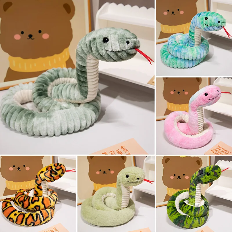 

Six Colors Snake Plush Toy Stuffed Scary Like Real Animal Plushie Posture Adjustable Birthday Gift