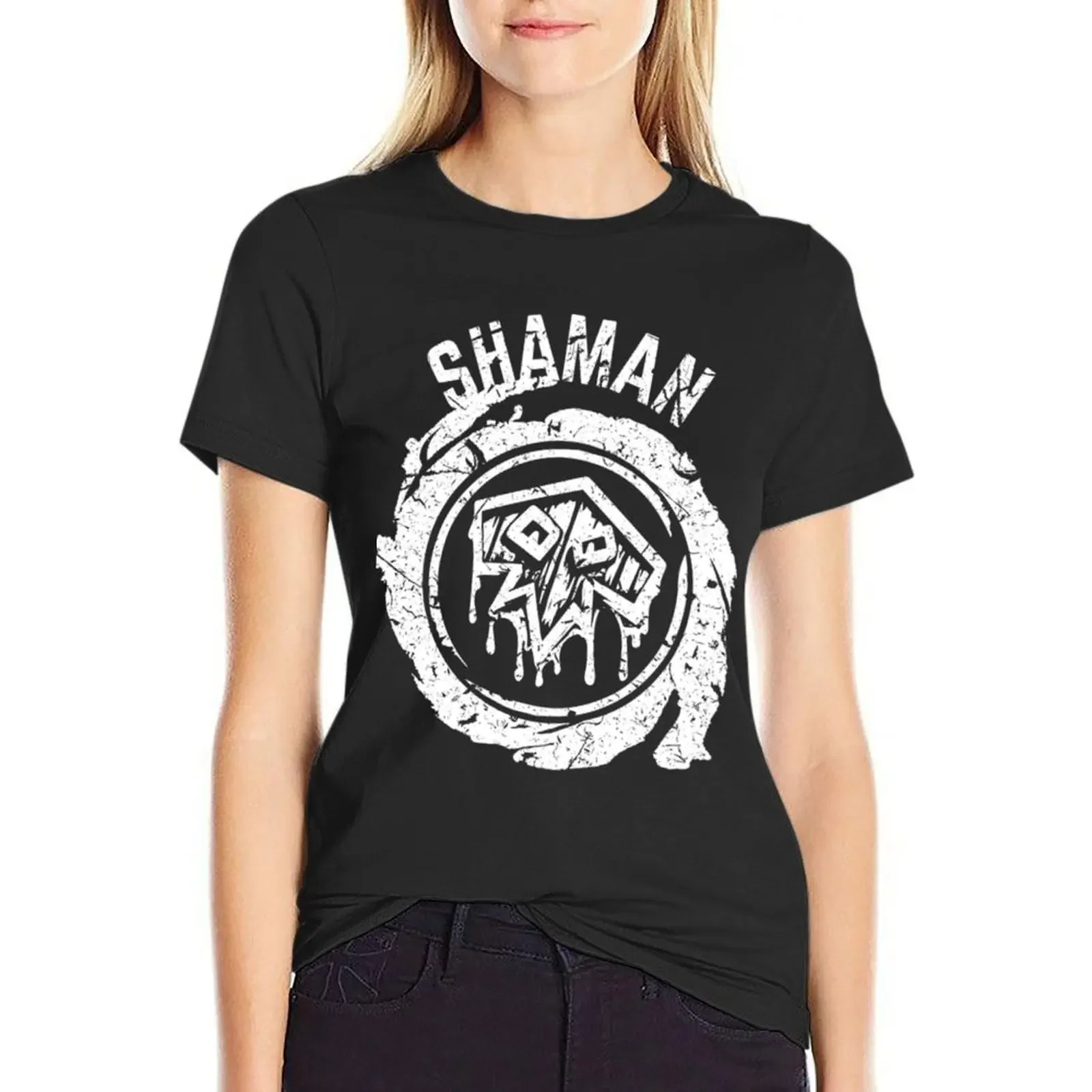Wow Shaman T-Shirt oversized vintage clothes anime clothes funny t shirts for Women