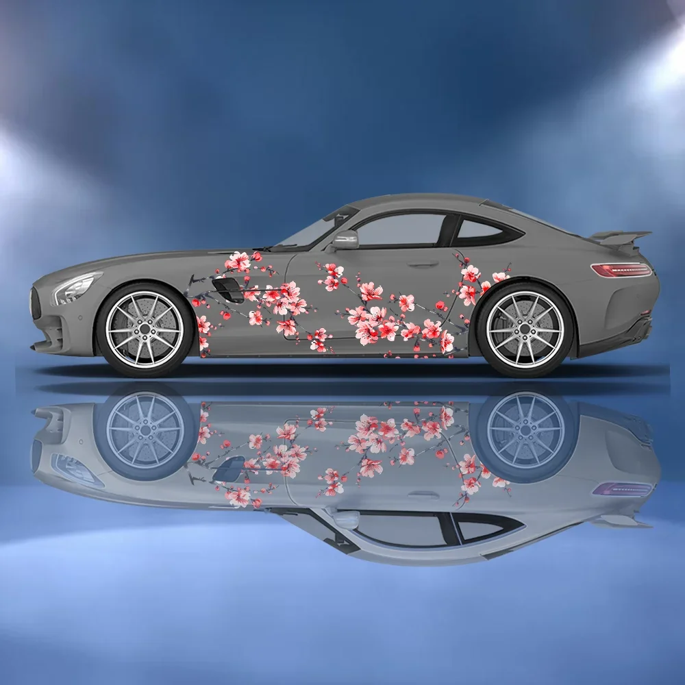 

Виниловая наклейка с цветком вишни персика, самоклеящаяся наклейка из ПВХ, подходит для грузовиков, внедорожников, декора, автоаксессуары, подарок