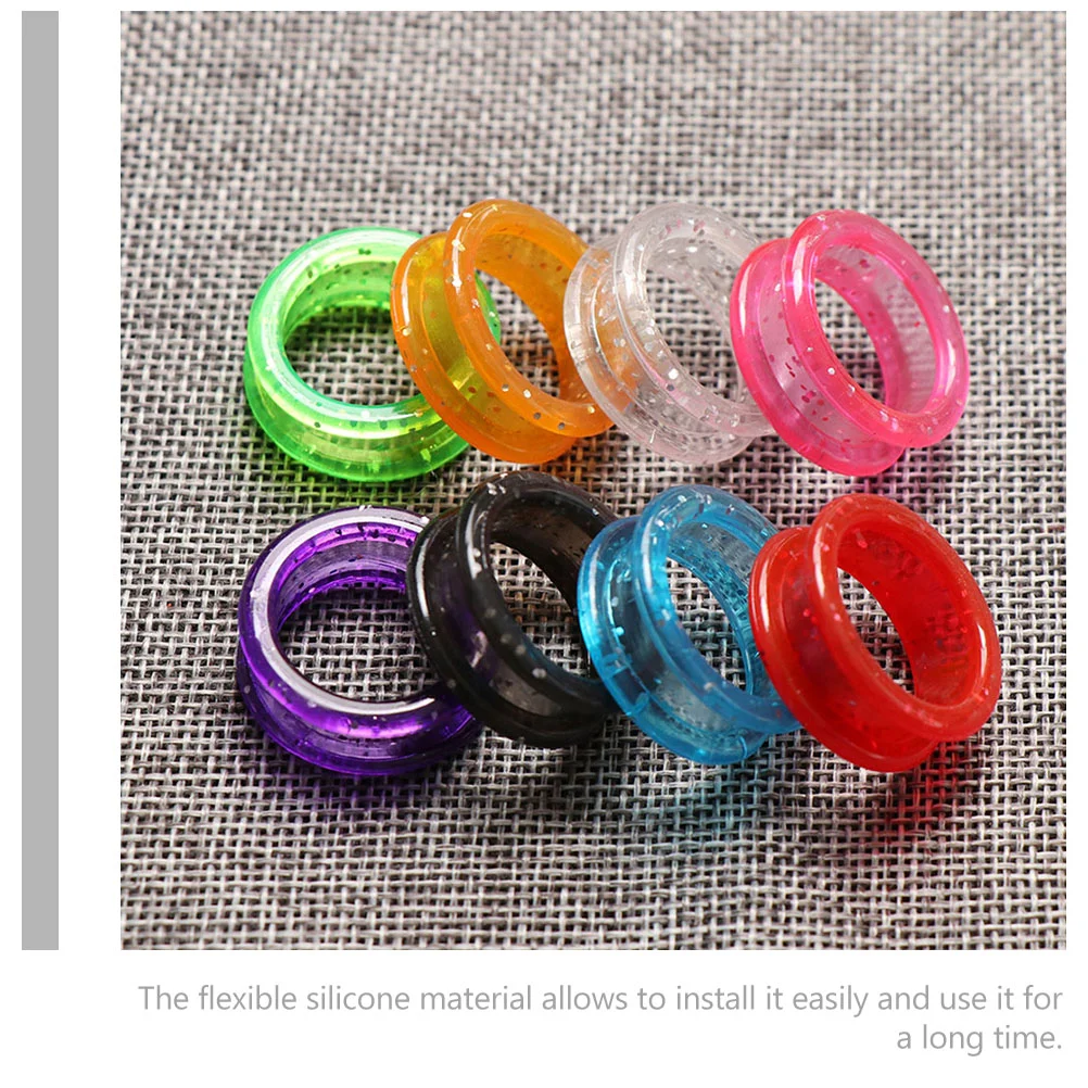 9 Pcs Rings Scissor Finger Grips Non-slip Inserts Comfortable Scissors Pets Silica Gel Silicone Circle