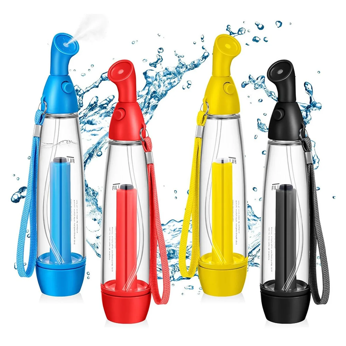 AA11-4 Pcs Summer Mister Sprays Bottle Set Pump Mister Personal Cooling Device Empty Plastic Sprays Bottles Water Refillable