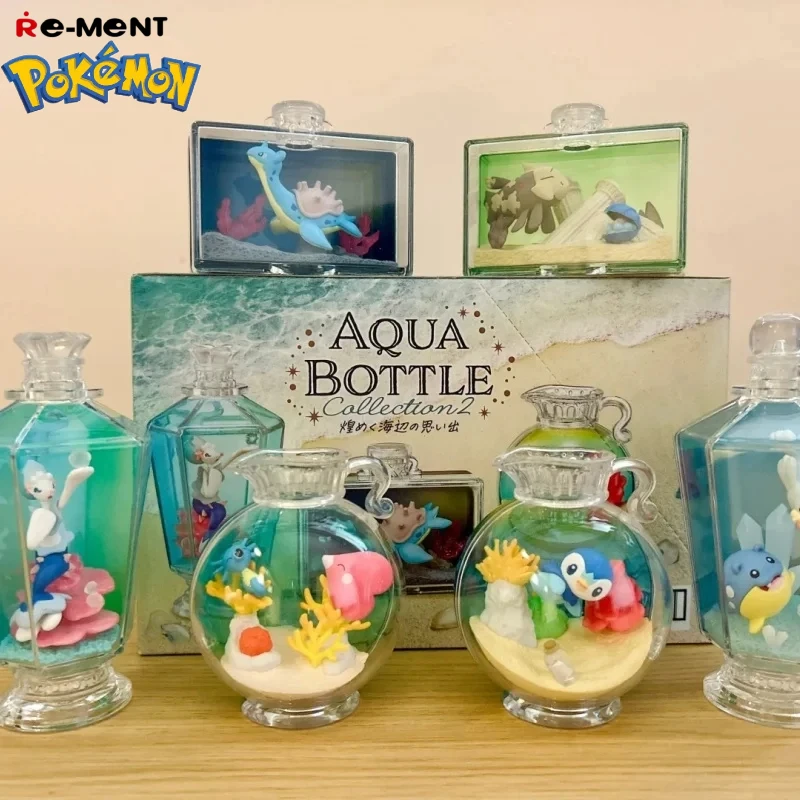 

New Re-Ment Pokemon AQUA BOTTLE Collection2 Miniature Scene Prop Decoration Piplup Primarina Lapras Model Toys Birthday Gifts