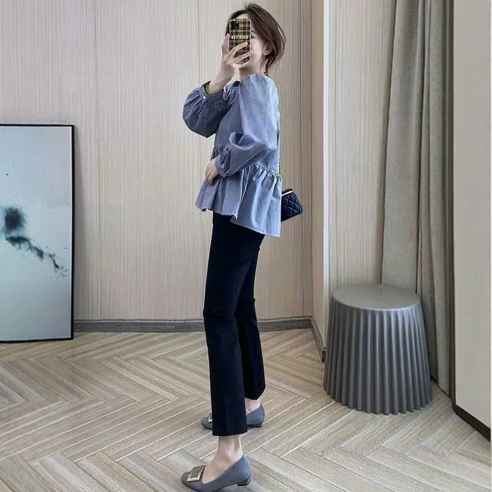 Maternity Maternity Pants High Waist Belly Support Slim Fit Nine Point Stretch Solid Color Pregnant Women Summer Spring Autumn Daily Wear - Aliexpress Deal