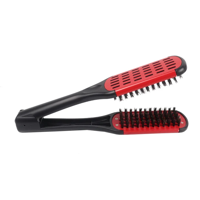 Splint Comb V Shape Hair Straightener Comb hair styling tools Flat Brush Nylon Bristles Double Sided Brush For All Hair Types