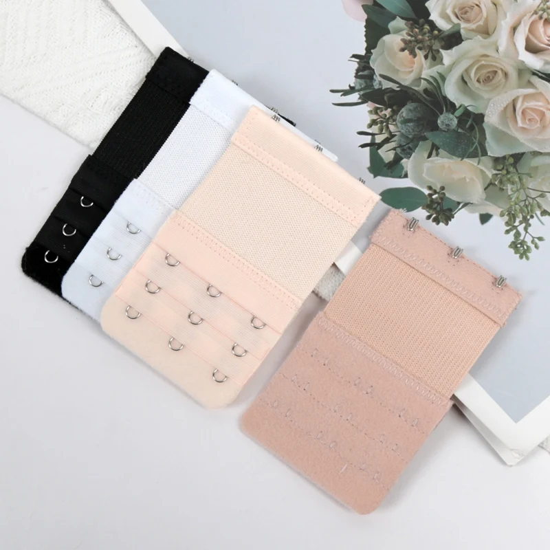 

4 Pieces, 3 Rows with 3 Hook Extension Straps, Elastic Strap, Soft and Comfortable Bra Straps, Women's Underwear Accessories